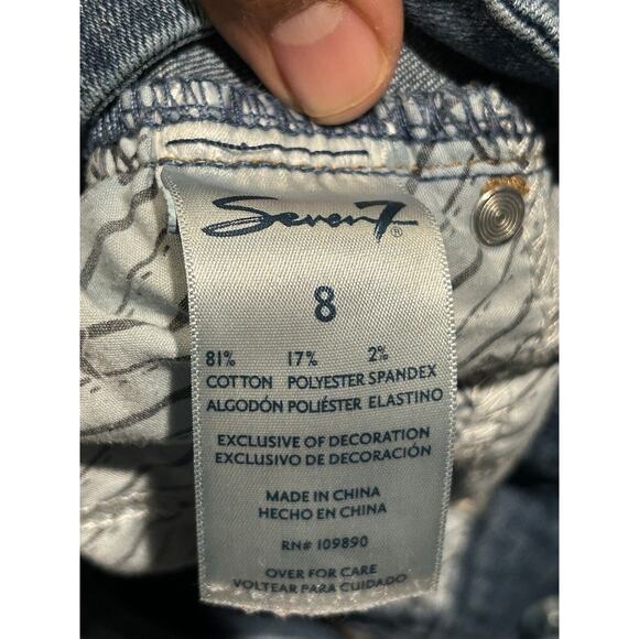 Seven7 Jeans Tummy-less High Rise Skinny Women’s Size 8 Med Blue 30x38 - Picture 7 of 8